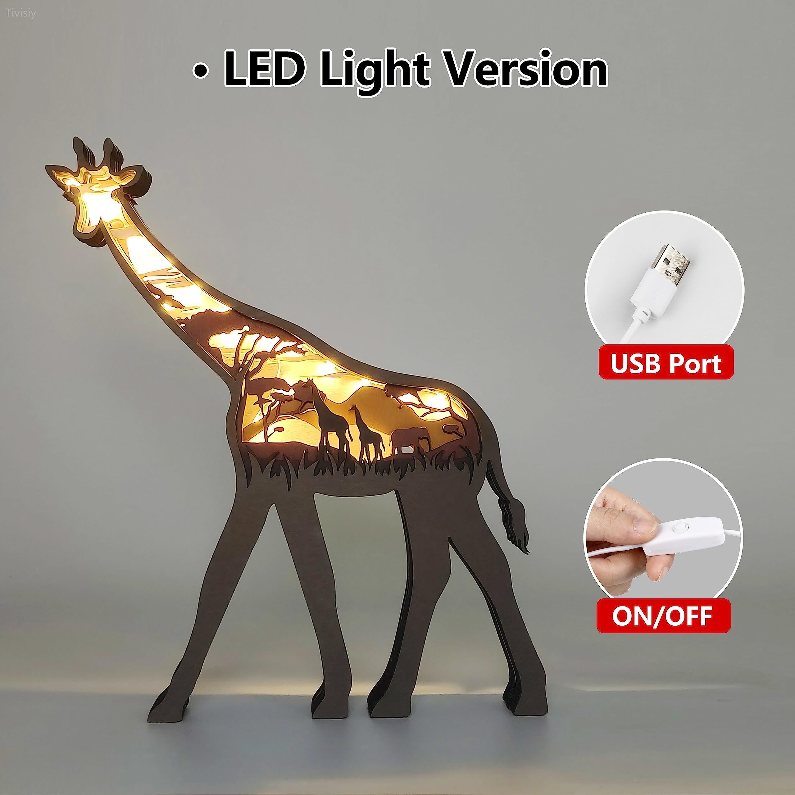 3D Wooden Animals Carving LED Night Light view 2