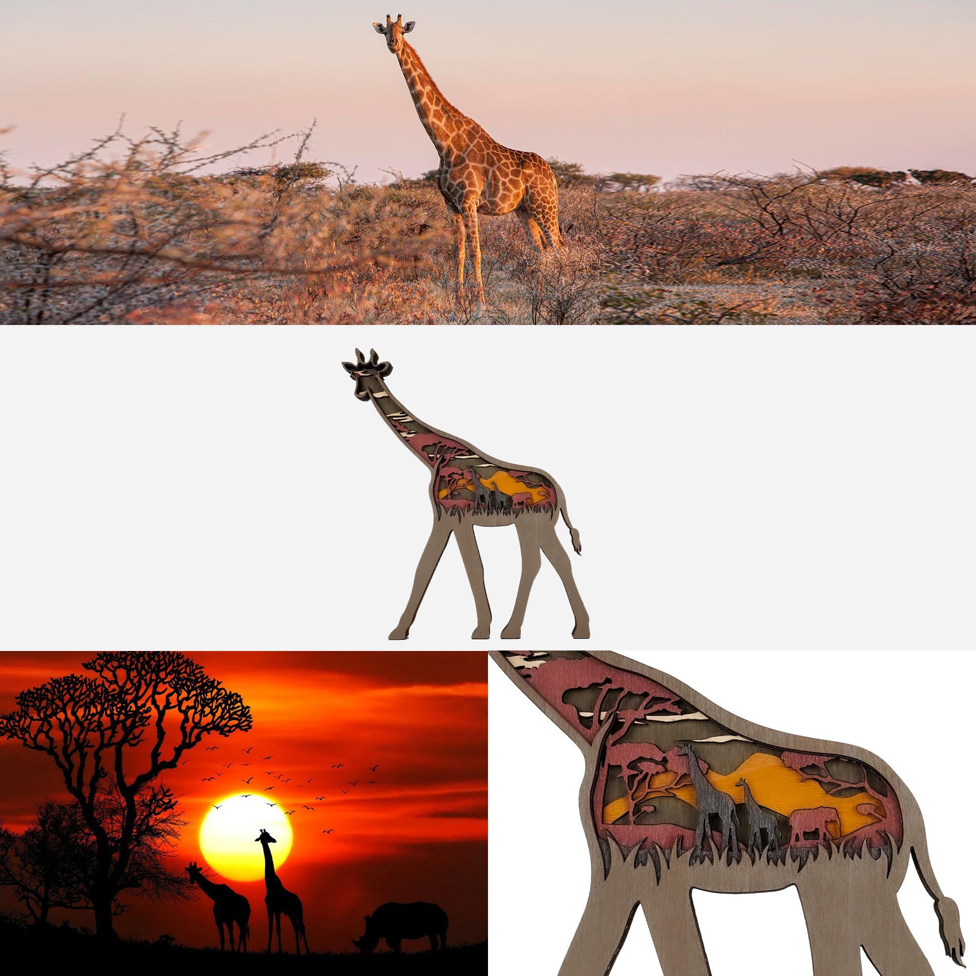 3D Wooden Animals Carving LED Night Light view 4