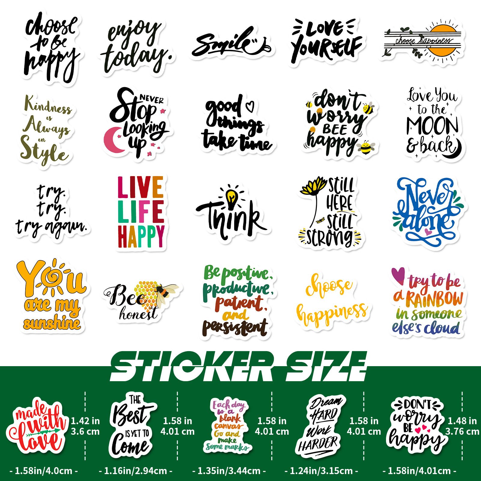 50pcs Inspirational Stickers for Adults view 4