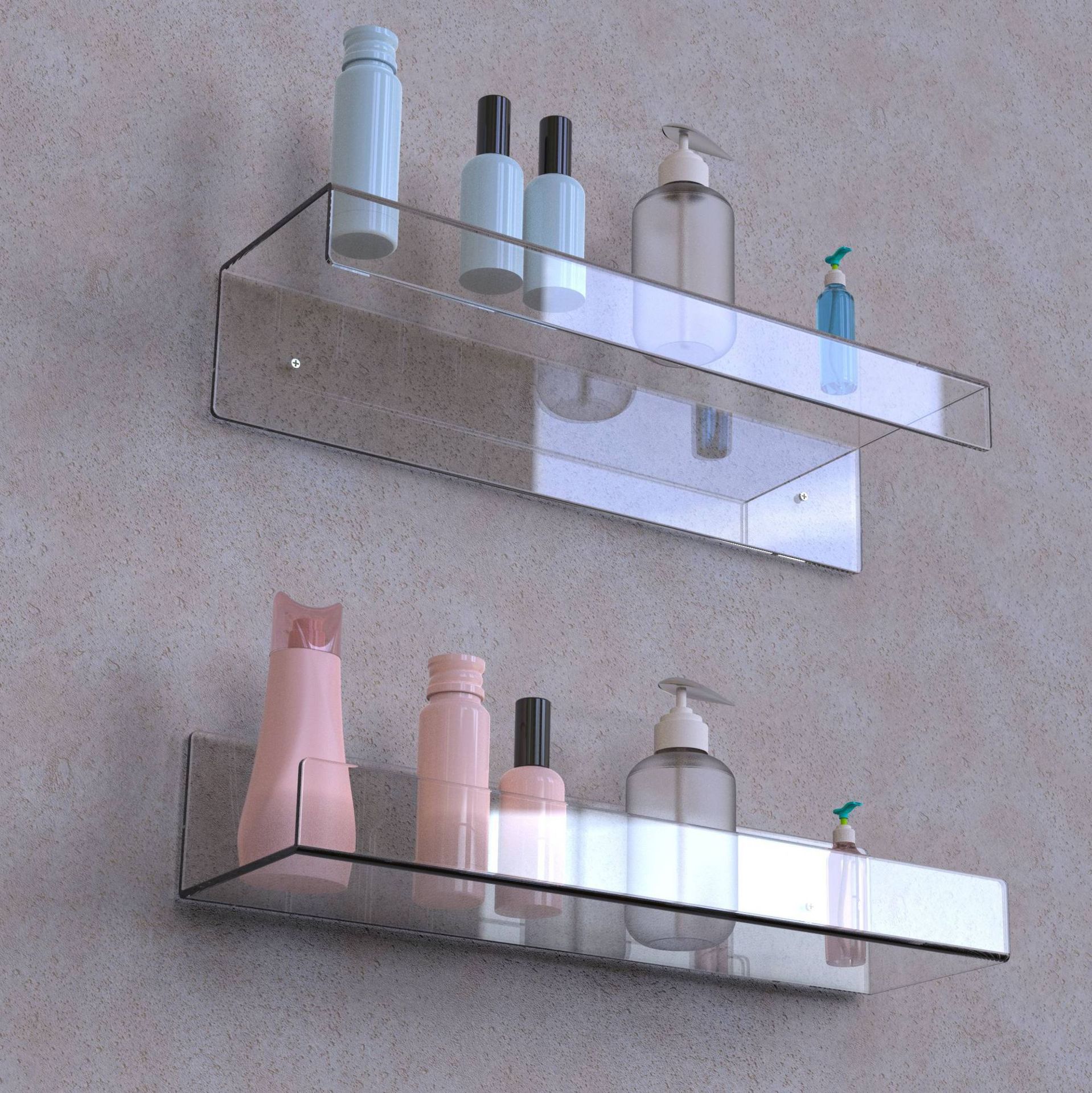 acrylic Shelves for Bedroom Hanging Aesthetic Bathroom Shelves Wall Mounted view 4