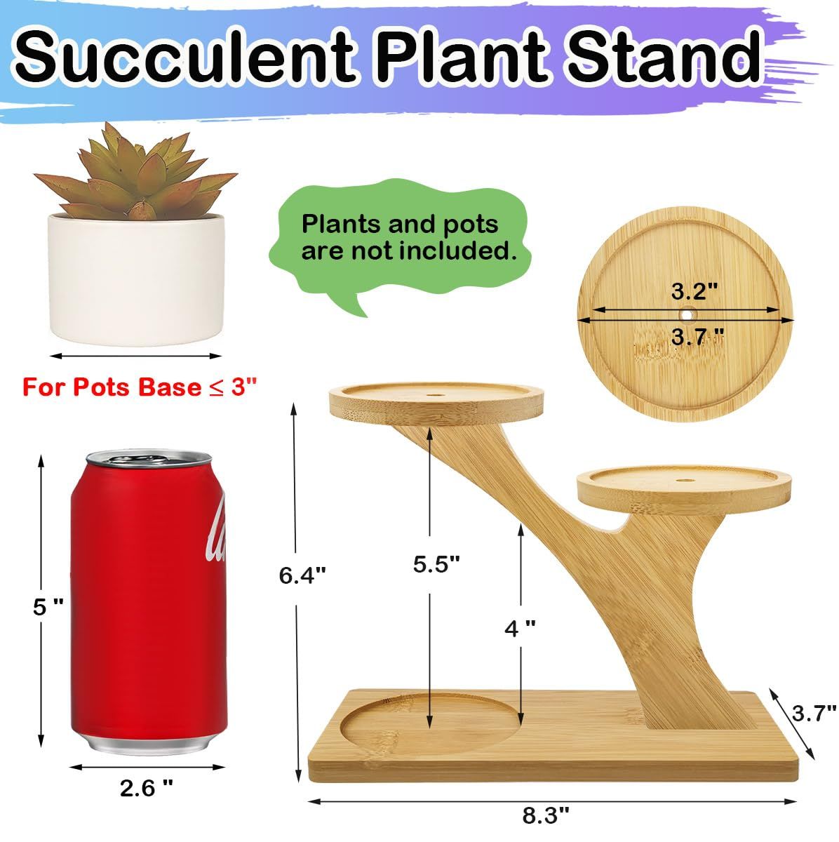 Small Tabletop Succulent Plant Stands for Desk Window Sill view 3