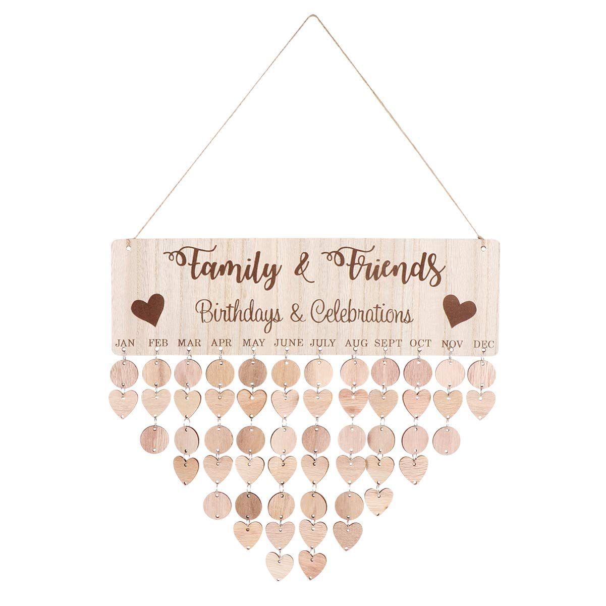 Wood Calendar Hanging Tag Plaque Decorcation Calendar Hanging Board for — image 1