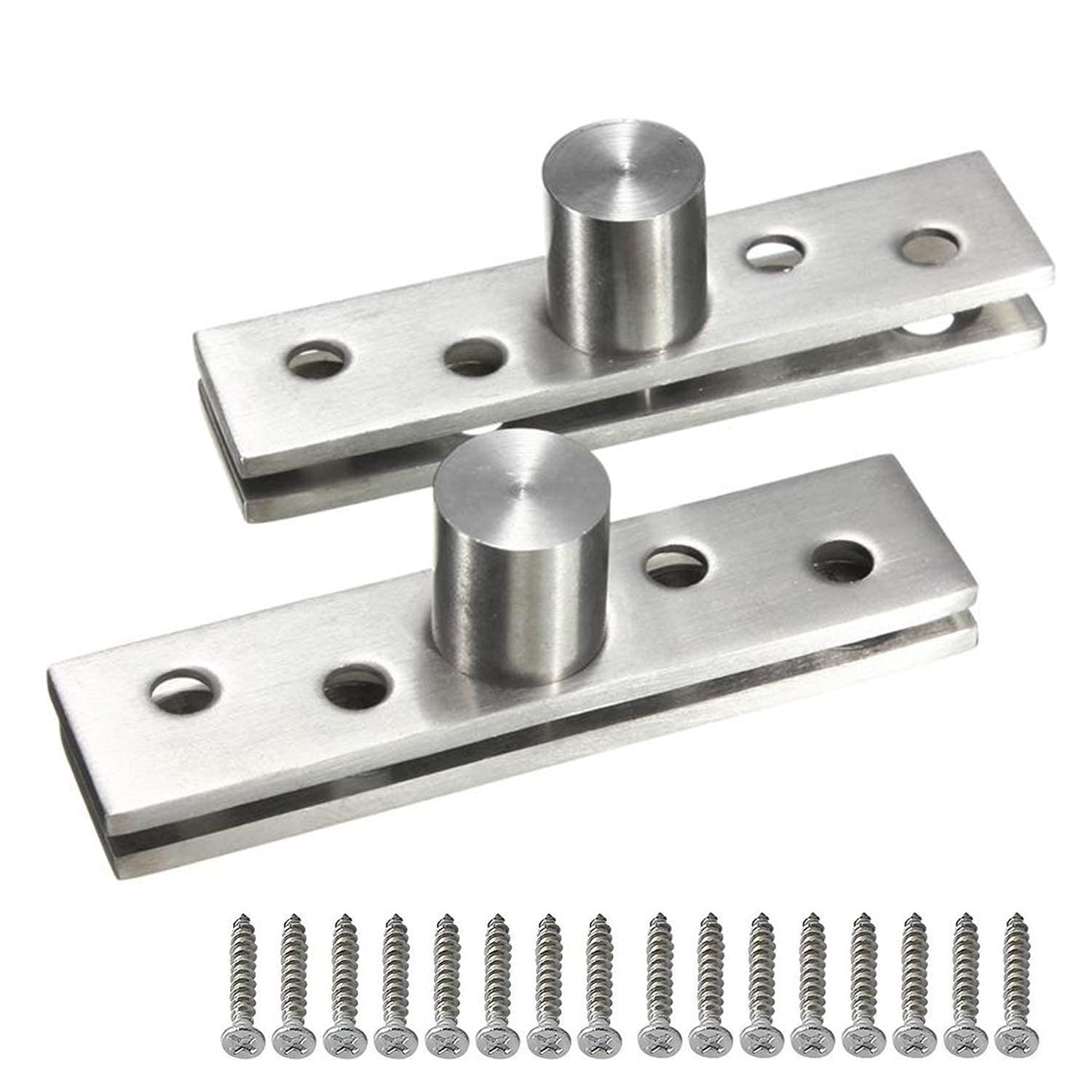 2pcs Pivot Hinge Rotating Hinge 360 Degree Stainless Steel Concealing Hinges