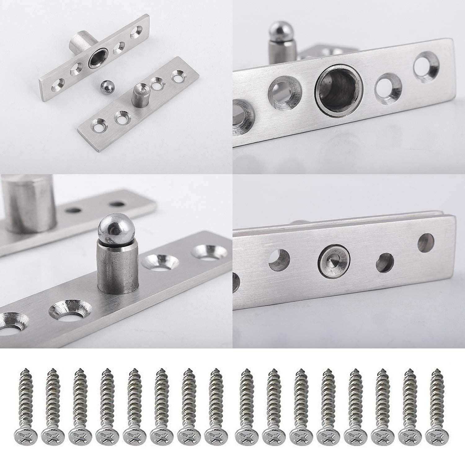 2pcs Pivot Hinge Rotating Hinge 360 Degree Stainless Steel Concealing Hinges view 3