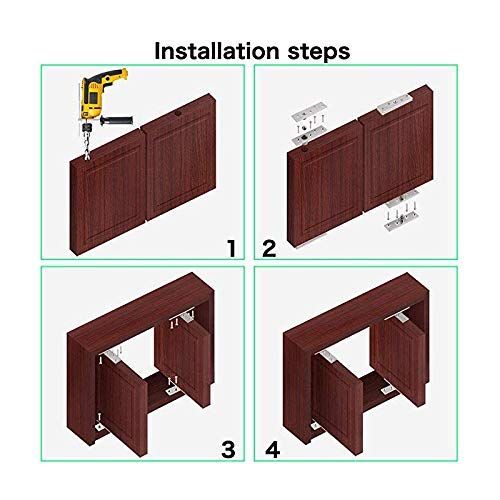 2pcs Pivot Hinge Rotating Hinge 360 Degree Stainless Steel Concealing Hinges view 4