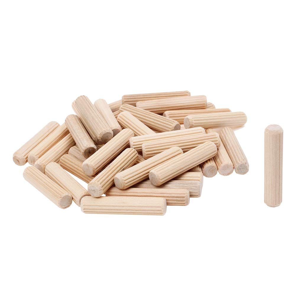 100 Pack 3/8" Wood Dowel Pins Straight Grooved Pins for Furniture Door and — image 1