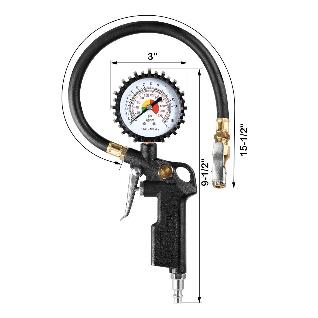 Tire Pressure Gauge with Inflator view 4