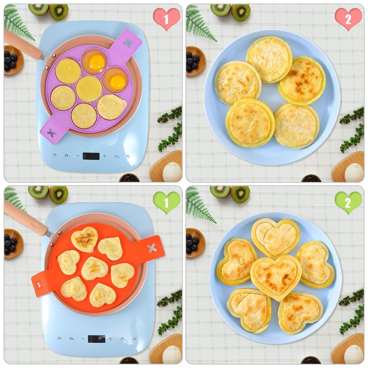 Silicone Pancake Molds for Griddle Pancake Molds for Kids Silicone Pancake view 2