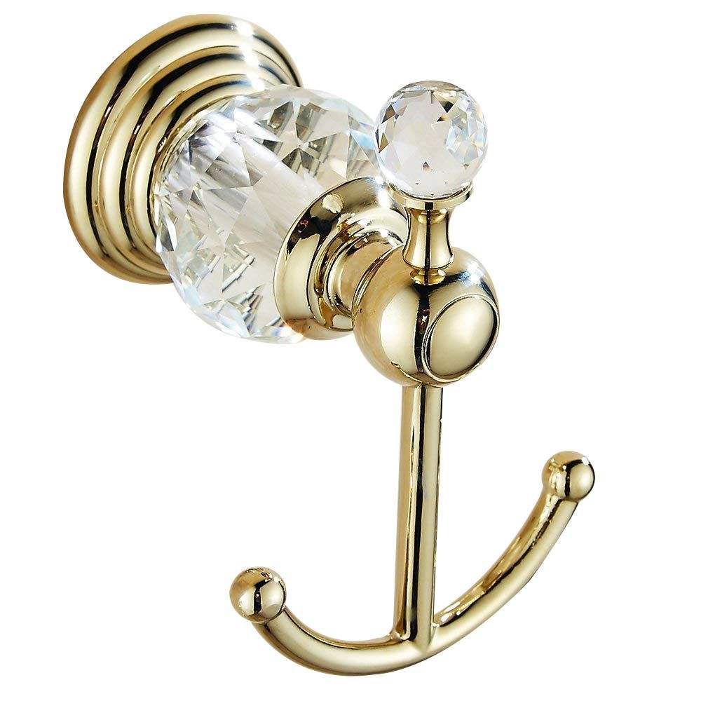 Crystal Towel Hook, Gold Robe Hooks, Bathroom Hand Towel Wall Hanger for