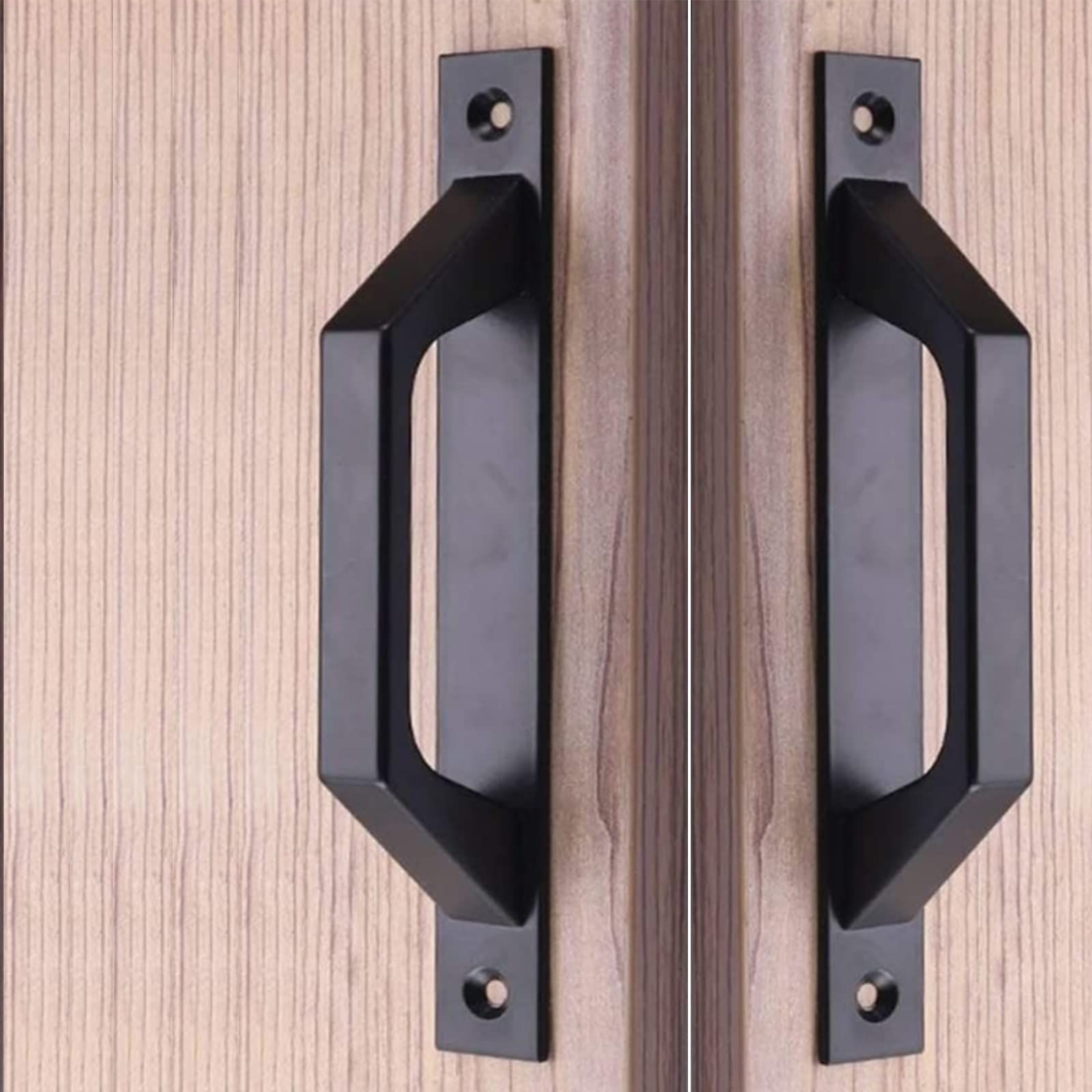 4 pcs Carbon Steel Sliding Barn Door Handle Wood Gate Door Pull Handle 19.6cm view 5