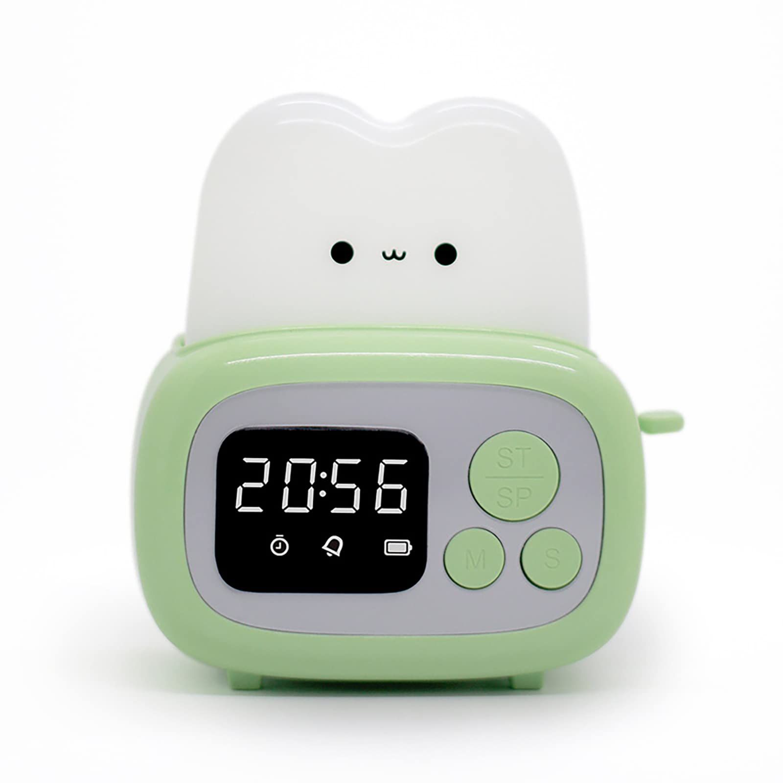 Cute Night Light LED Toast Bread Alarm Clock Night Light Rechargeable and