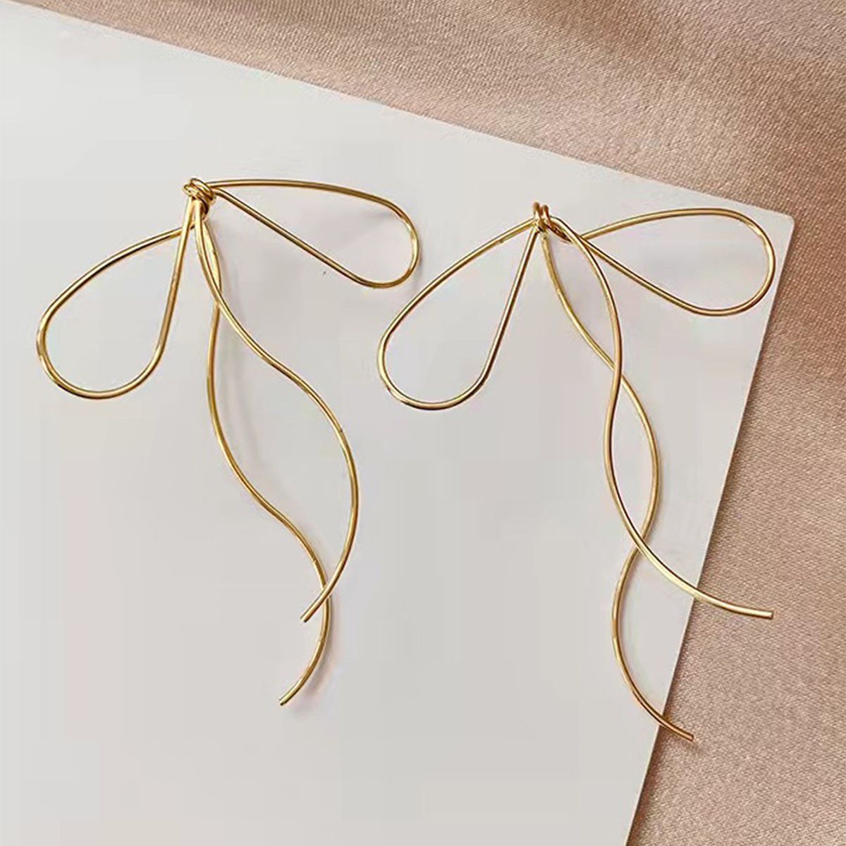 Bow Earrings Pearl Drop Earrings for Women Girls Cute Rhinestone Dangle Long view 4