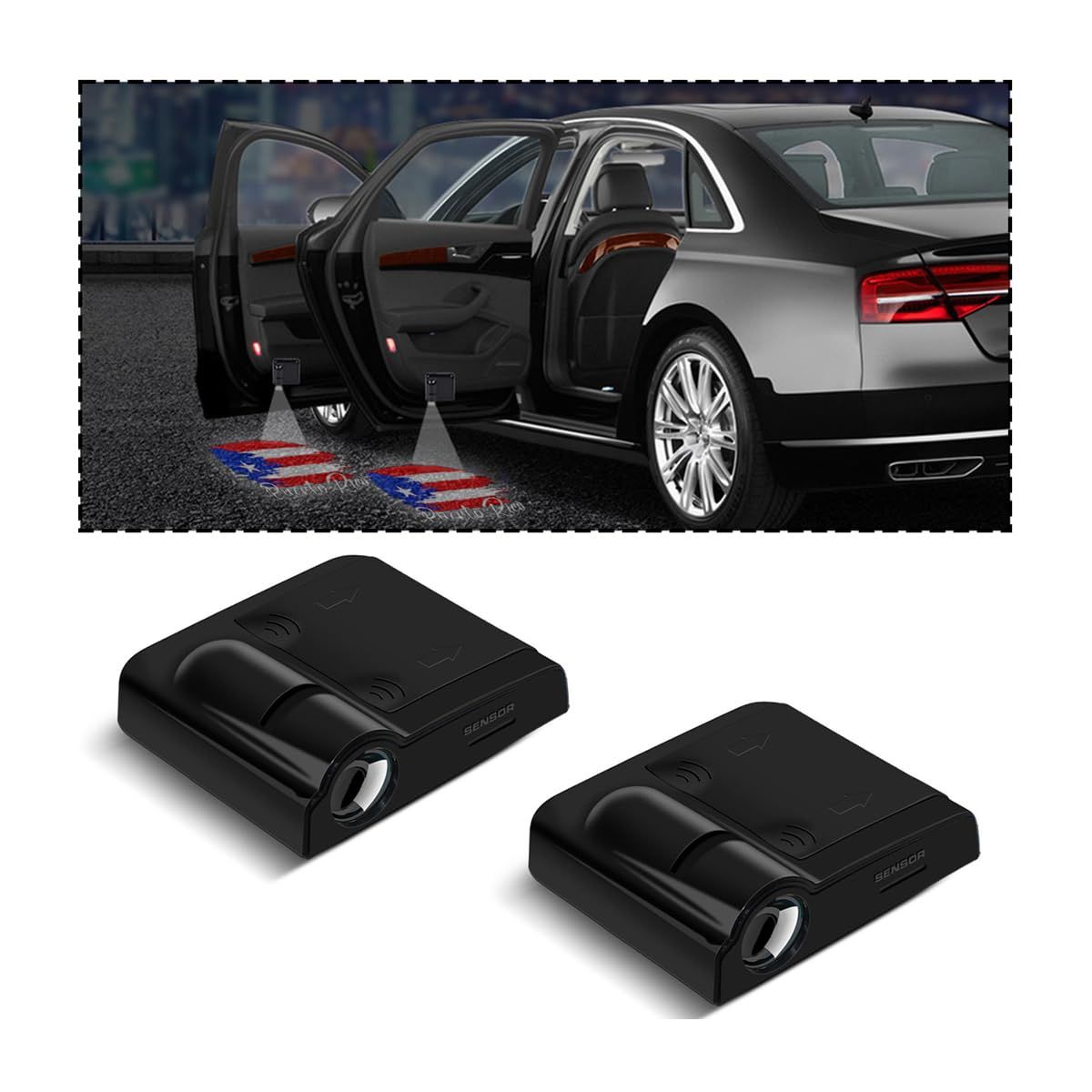 2Pcs Universal Car Door Lights Logo Projector — image 1