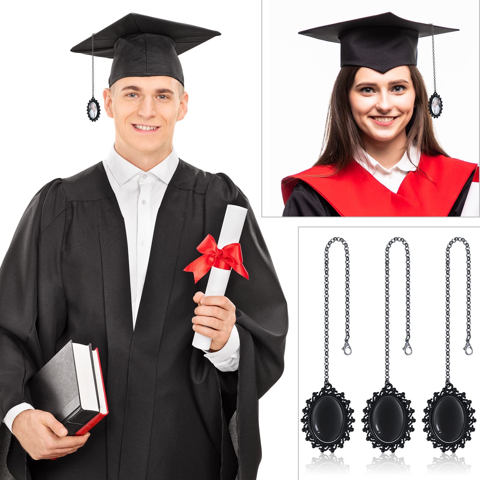 4 Pieces Graduation Cap Tassel Memorial Photo Charm Graduation Gift DIY in