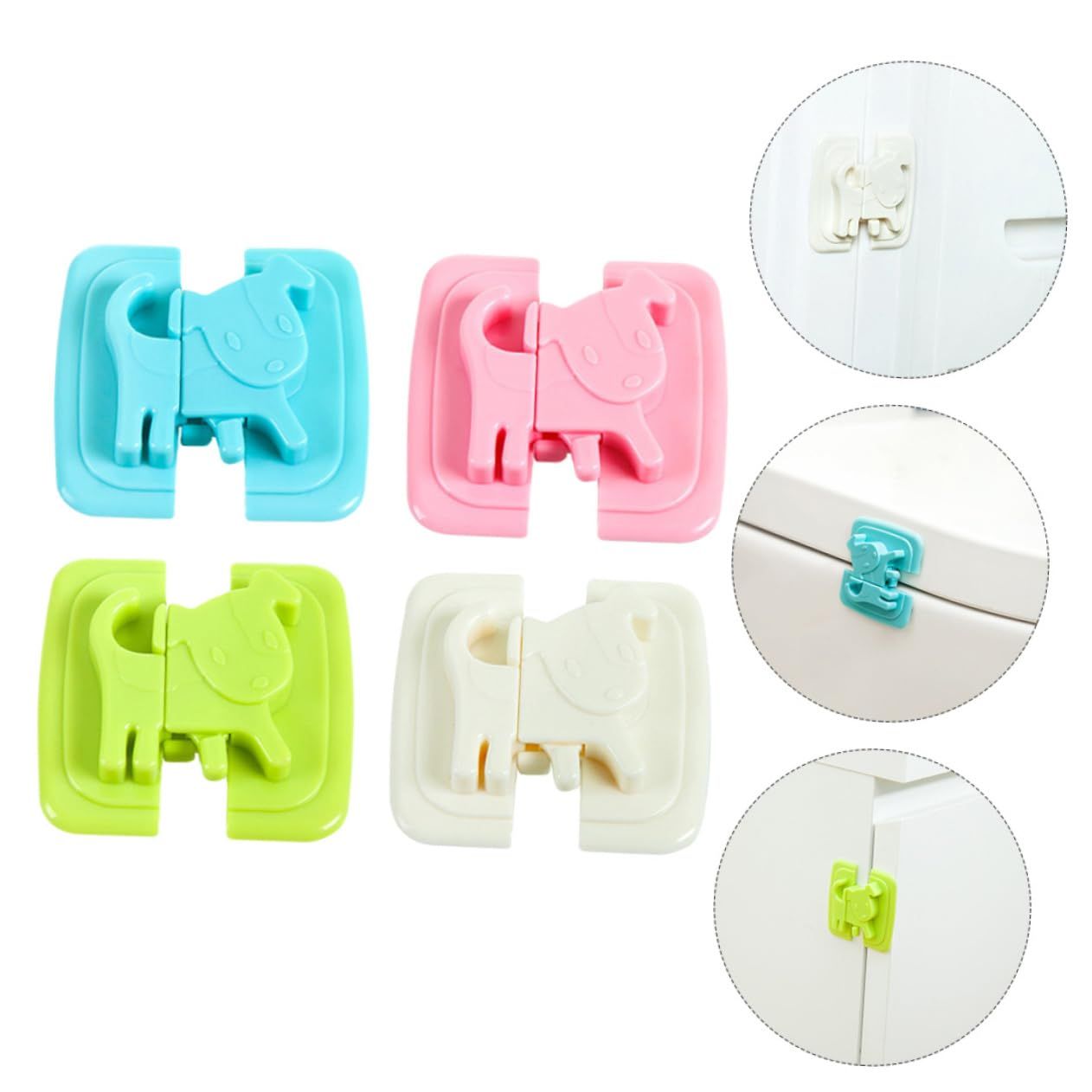 4pcs Security Lock Refrigerator Lock Child Safety Toilets Locks Child Safety view 2