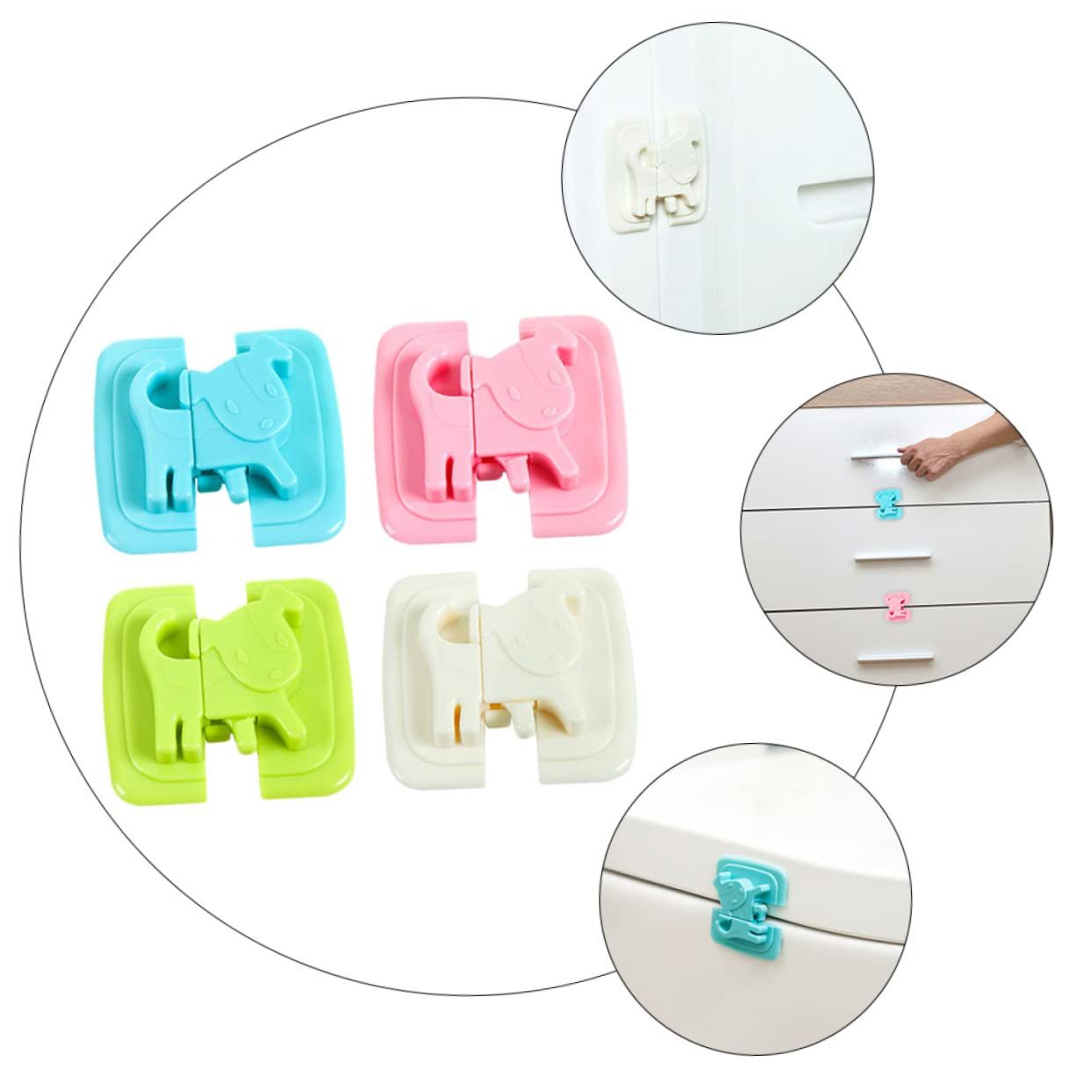 4pcs Security Lock Refrigerator Lock Child Safety Toilets Locks Child Safety view 4