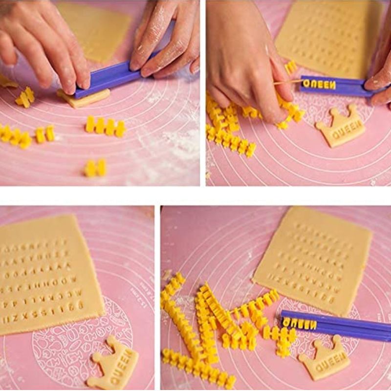 Alphabet Mold Cookies Cutter Biscuits Baking Printing Number Word Press Stamp view 3