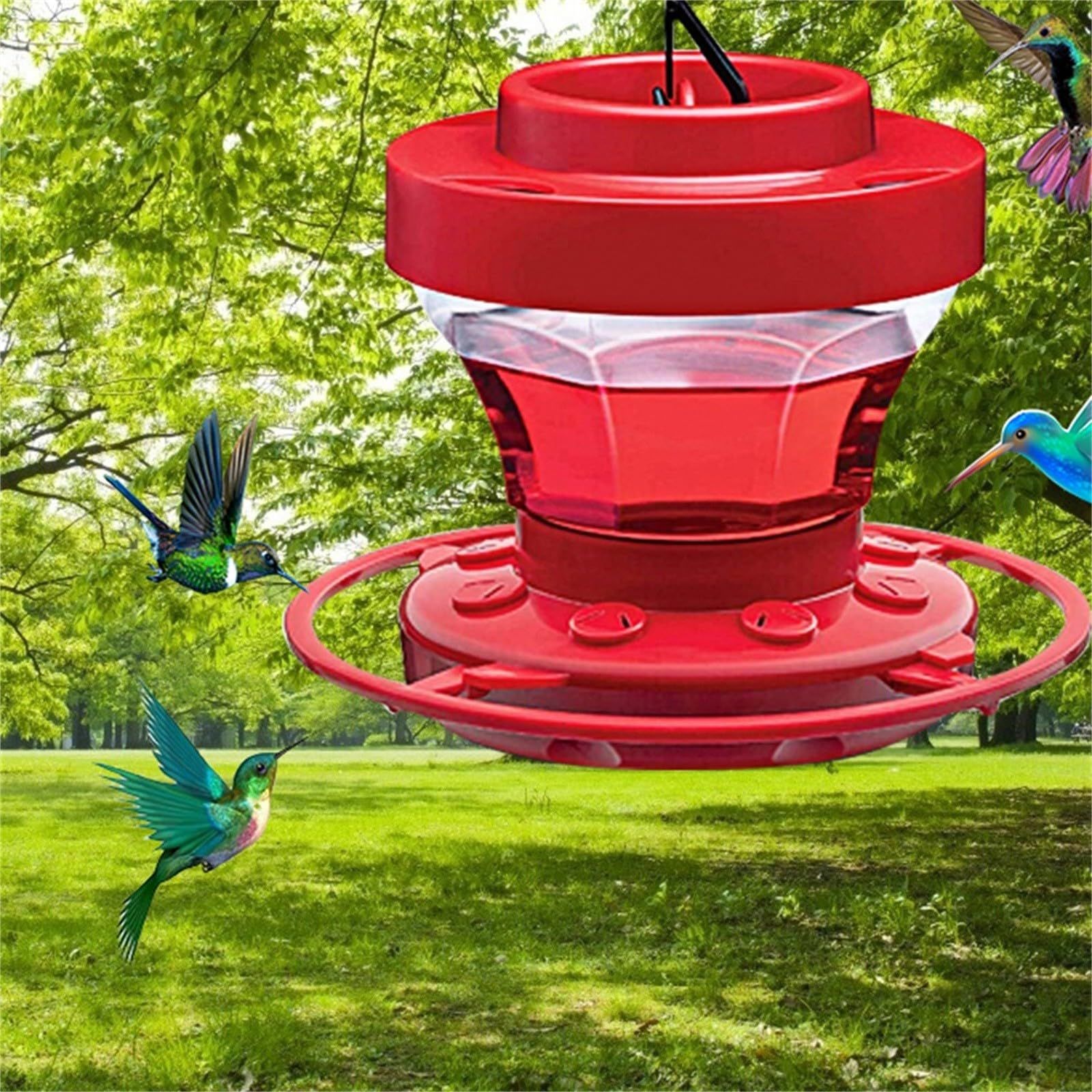 Hummingbird Feeder for Outdoors Hanging Plastic Hummingbird Feeders Wide Mouth