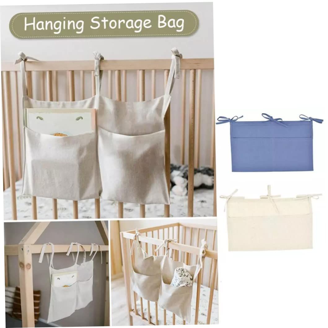 Bedside Hanging Storage Bag Crib Nursery Organiser Bed 2 Pockets Organizer for view 2
