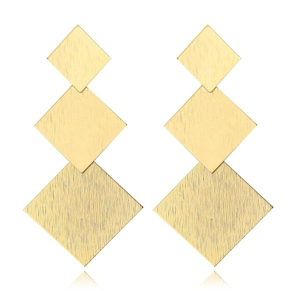 Gold Silver Geometric Dangle Earring for Women Girls Bohemian Dangling Drop