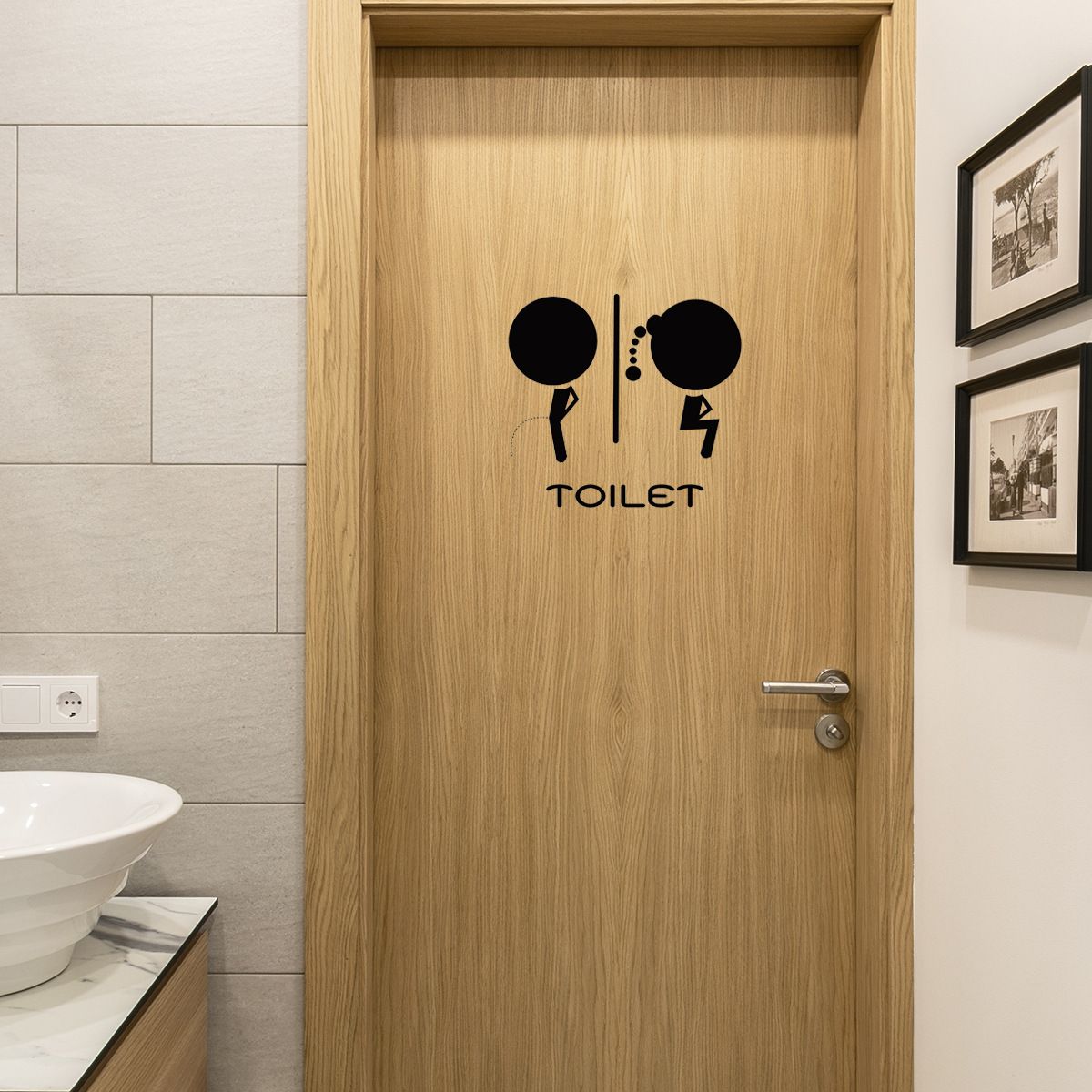 DIY Removable Man Woman Washroom Toilet Bathroom WC Sign view 2