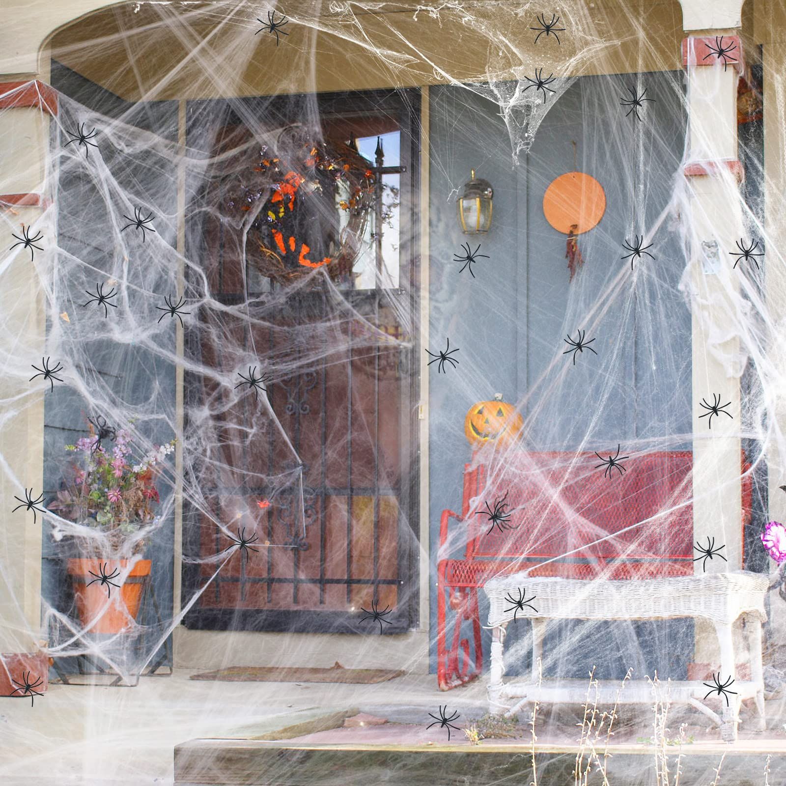 Spider Webs Halloween Decorations Bonus with 40 Fake Spiders view 3