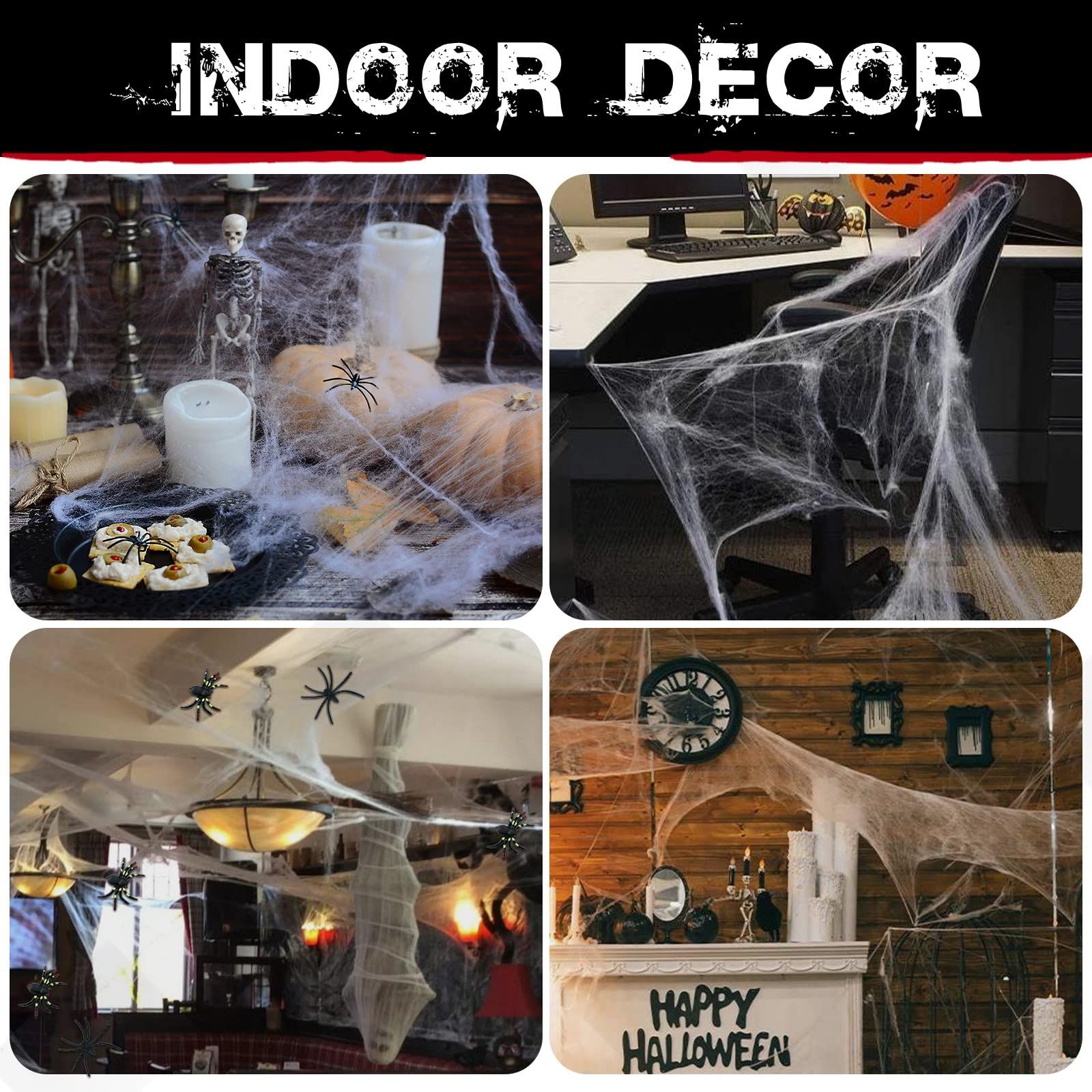 Spider Webs Halloween Decorations Bonus with 40 Fake Spiders view 4