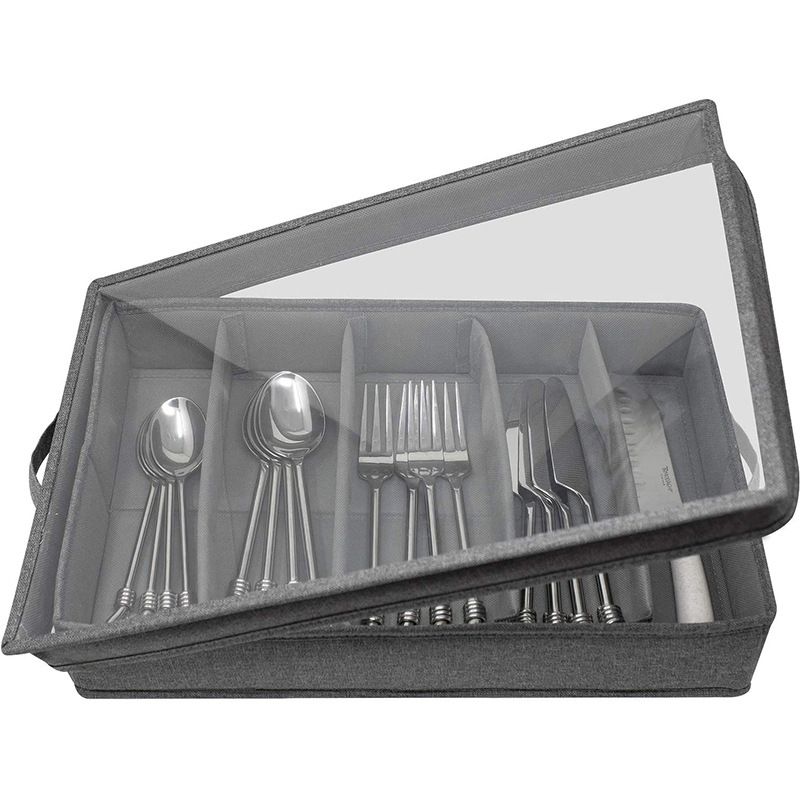 Organizer Chest,Silverware Storage Box,Stackable Flatware Storage Case,Spoon view 2