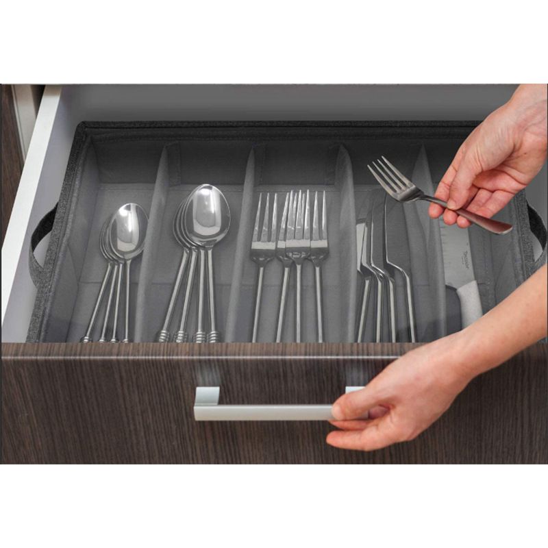 Organizer Chest,Silverware Storage Box,Stackable Flatware Storage Case,Spoon view 3