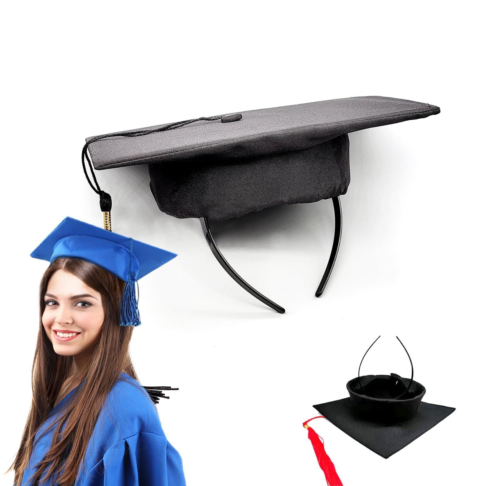 2Pcs Graduation Cap Headband Secures Your Headbands Upgrade Insert Hairstyle view 4