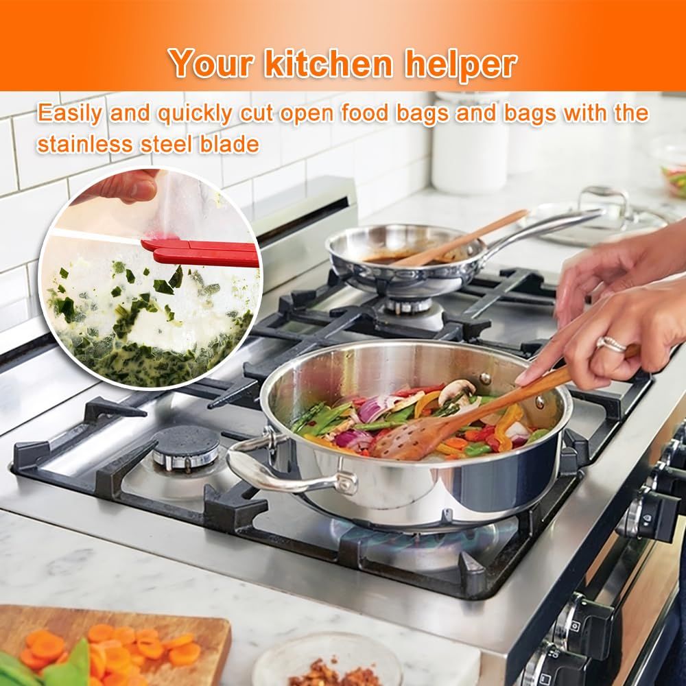 2Pcs Plastic Food Bag Pouch Cutter Opener Slicer Food Bag Squeezer with Hang view 5