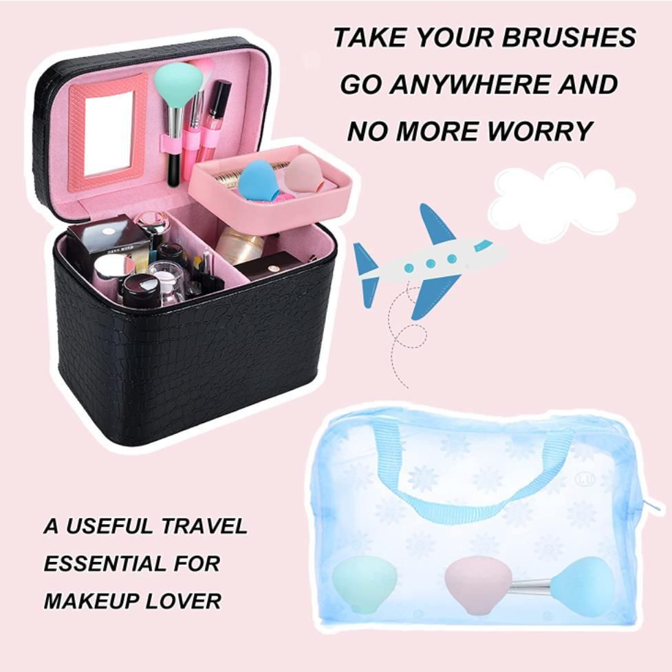 Makeup Brush Covers, Silicone Brush Organizer Case for Makeup Storage view 3