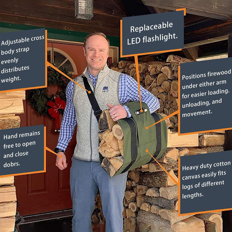 Large Firewood Bag with Handles view 5