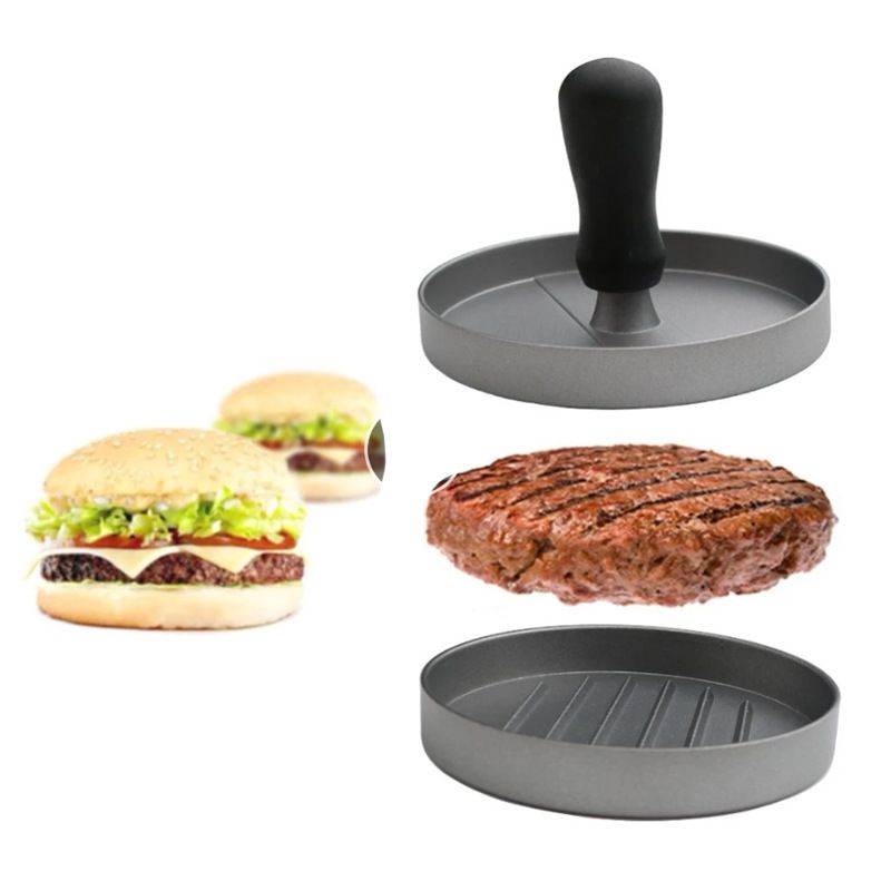 Burger Press Patty Maker Aluminum Non-Stick Hamburger Press Kit Burger Maker view 2