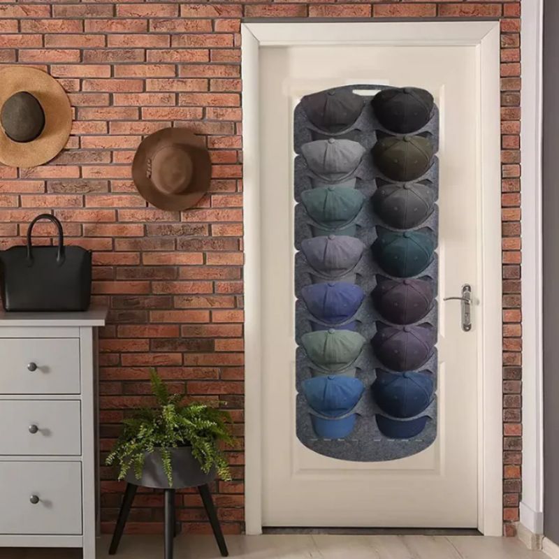 Hat Storage Hanging Bag Baseball Cap Storage Artifact Display Multi-layer Grid view 4