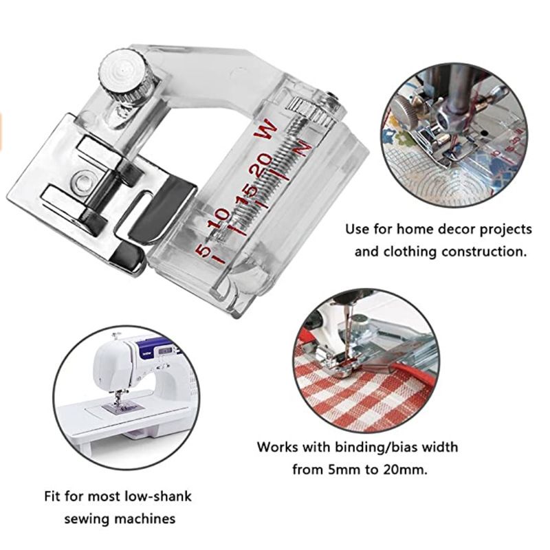 1 pcs Snap-on Adjustable Bias Binder Foot for Sewing Machine view 5