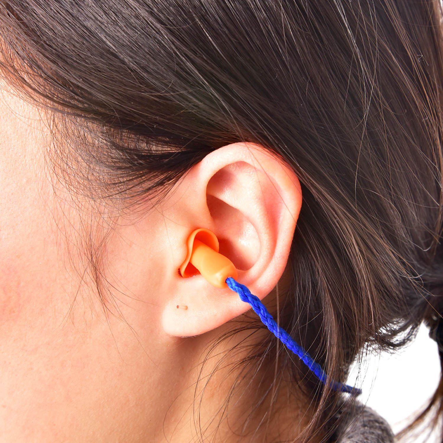 20 Pairs Corded Ear Plugs Reusable Silicone Earplugs with String Banded Ear view 2