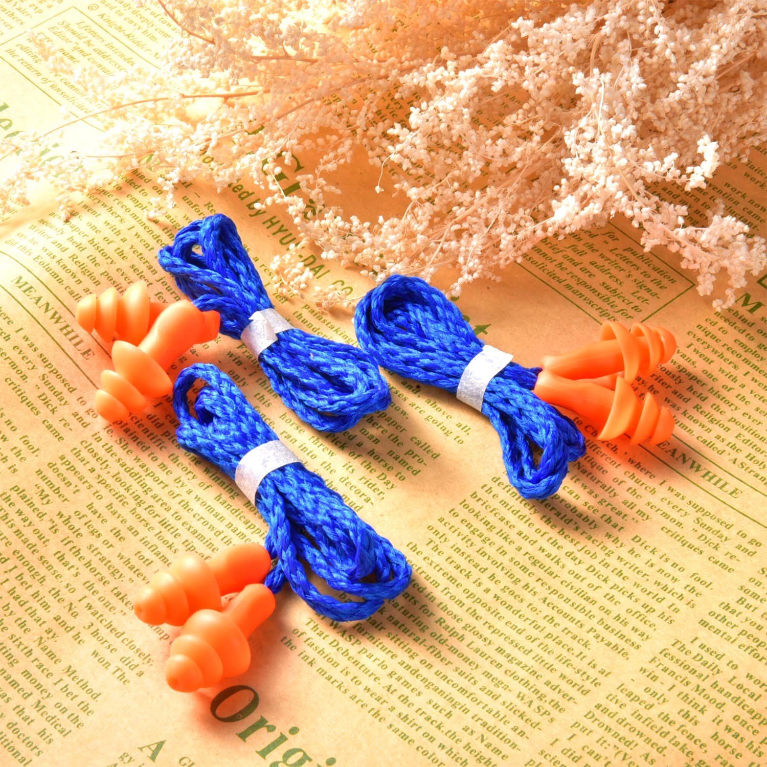 20 Pairs Corded Ear Plugs Reusable Silicone Earplugs with String Banded Ear view 4