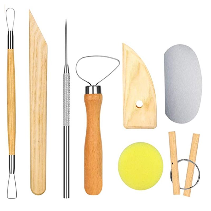 8pcs/Set Pottery Clay Ceramics Molding Tools Carving Sculpting Kit Smoothing — image 1
