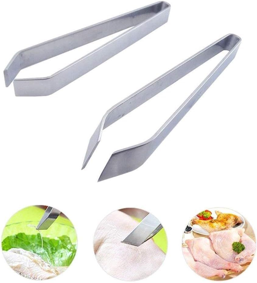 Stainless Steel Tweezers Slant Tip Plucking Tweezers Chicken Feather Clip view 5