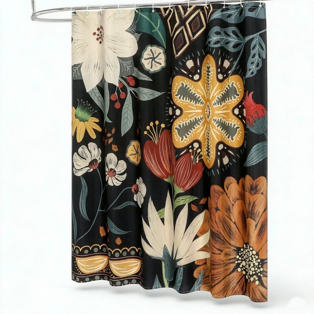 Boho Floral Shower Curtain