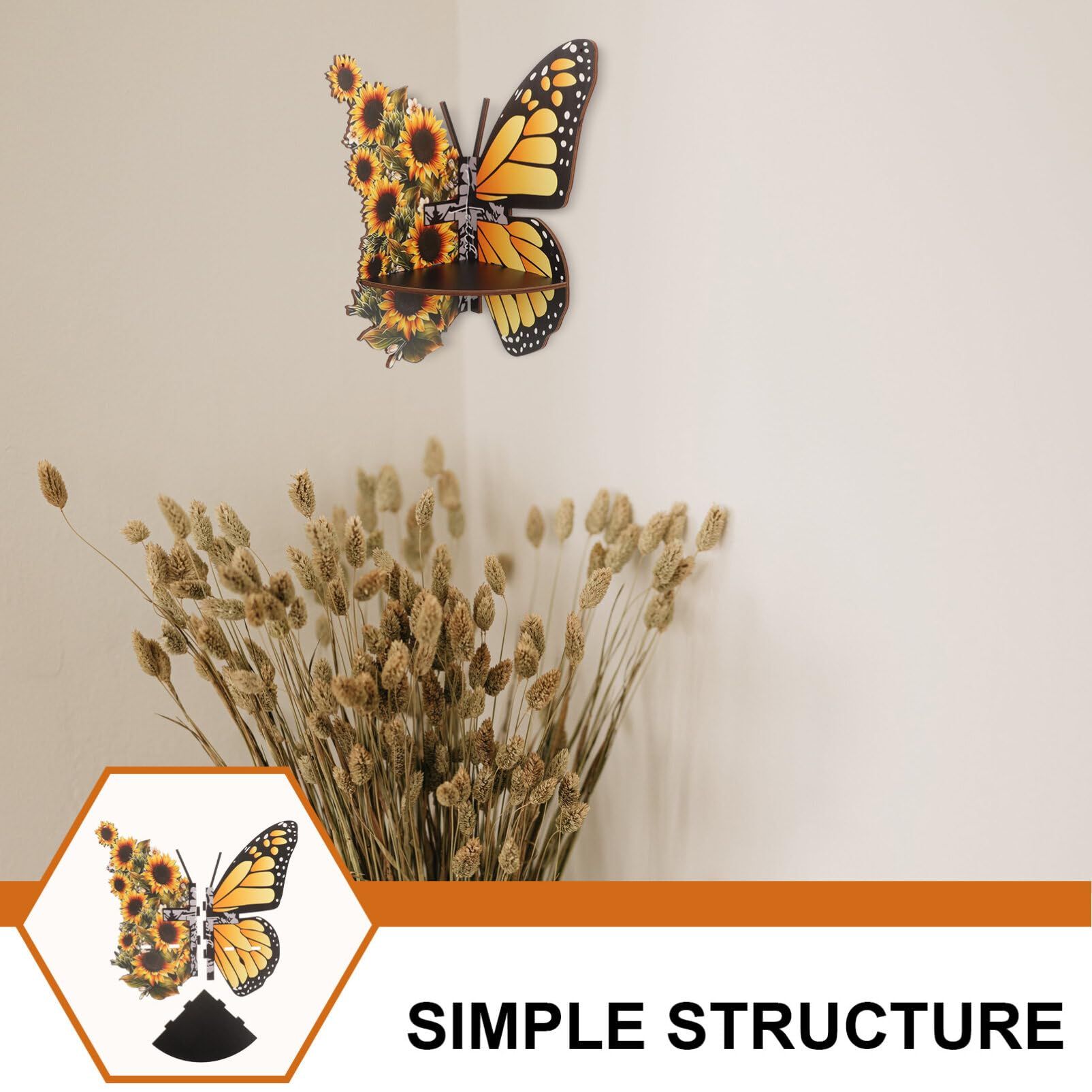 Sunflower Butterfly Corner Shelf view 4