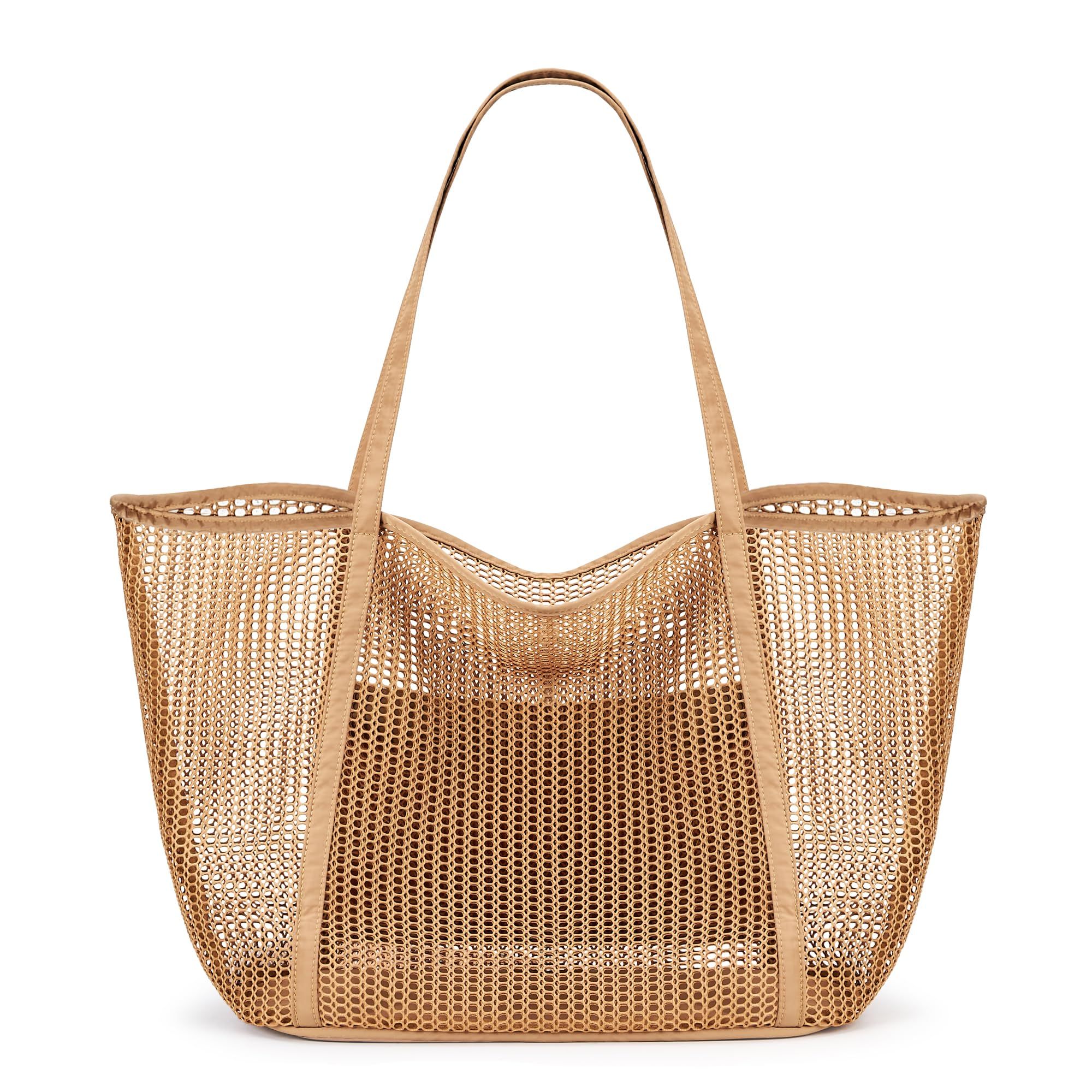Beach Mesh Tote Bag, Womens Shoulder handbag 27L Grocery Bag Shopping Bag — image 1