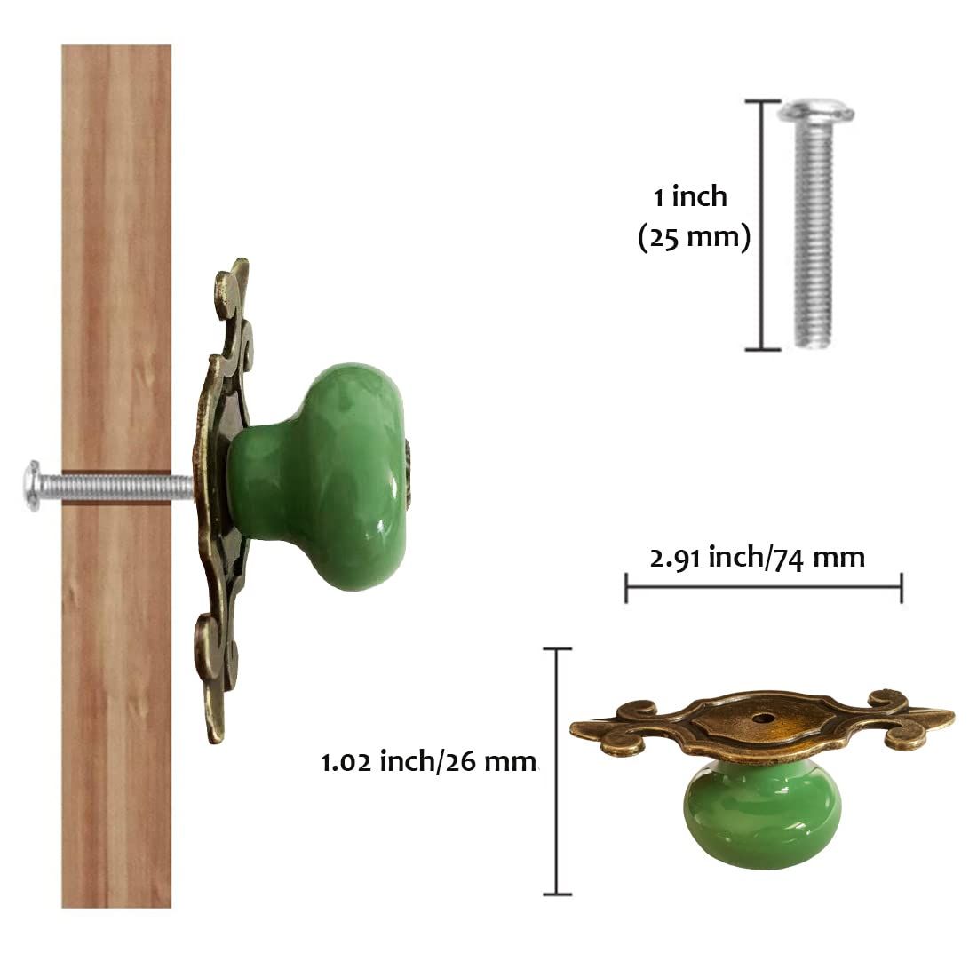 Ceramic Retro Cabinet Knobs view 3
