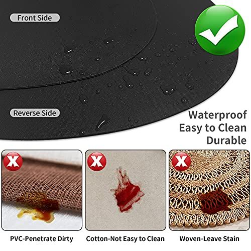 Leather Placemats Set of 4 Wipeable Washable Place Mats for Square Round Table view 3
