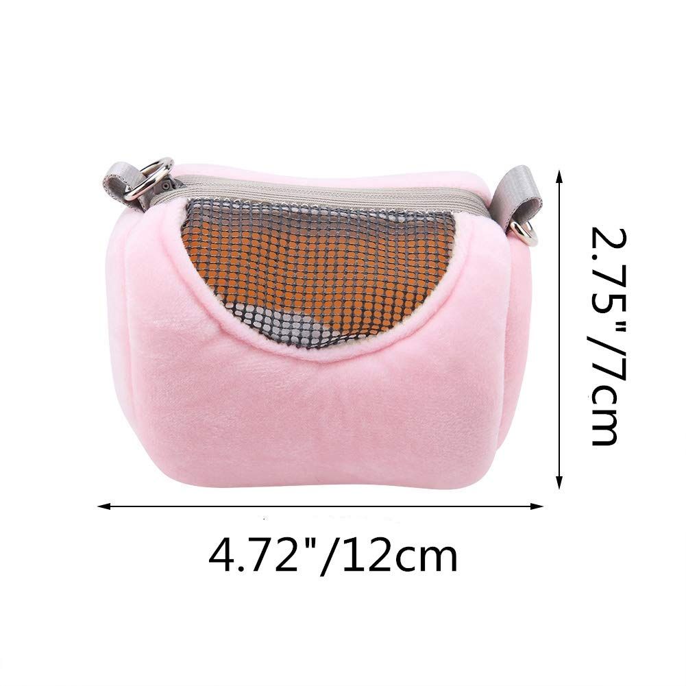 Dwarf Hamster Carrier Bag Portable Cylinder Warm Outdoor Bag with Adjustable view 2