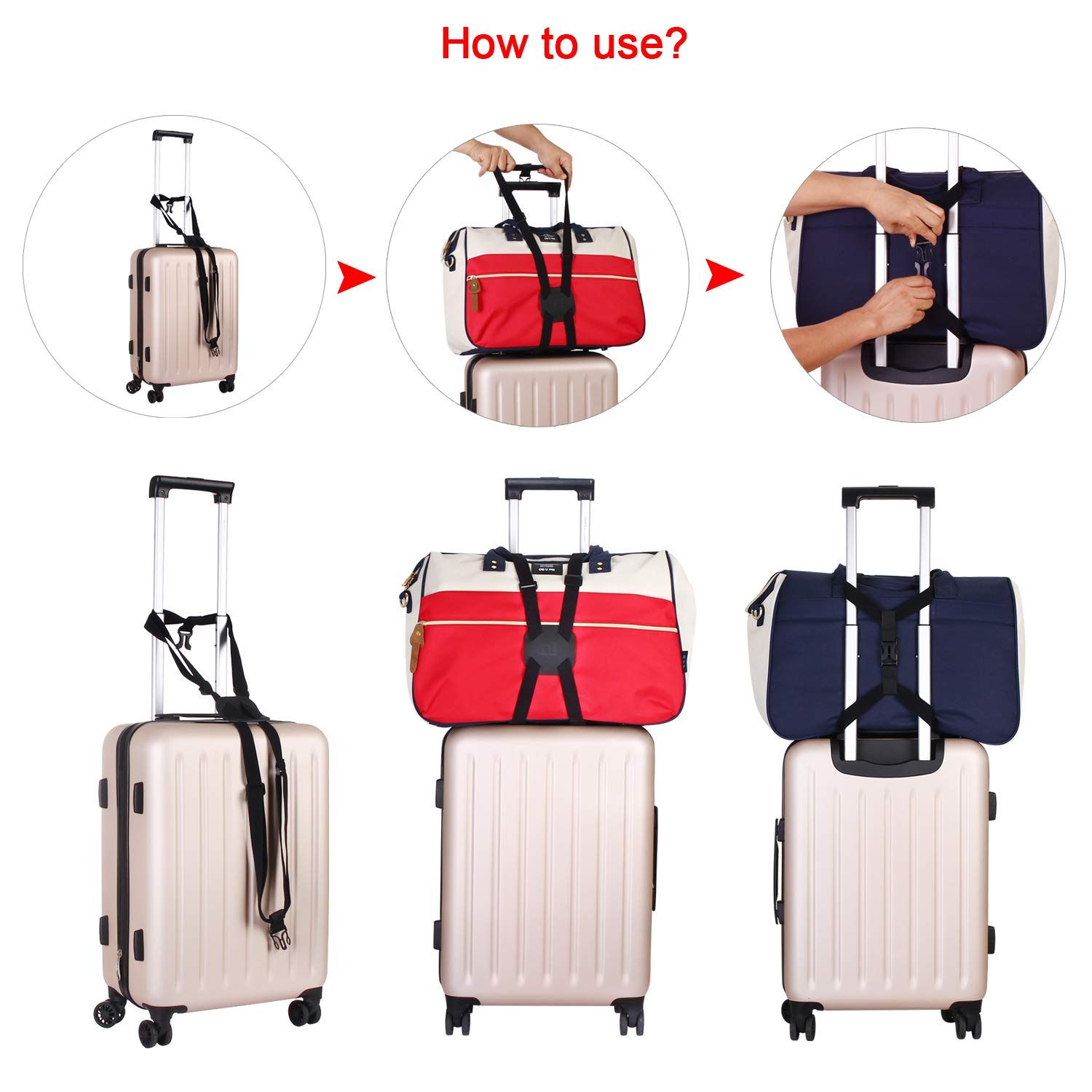 Luggage Straps Bag Bungees for Add a Bag Easy to Travel Suitcase Elastic Strap view 5