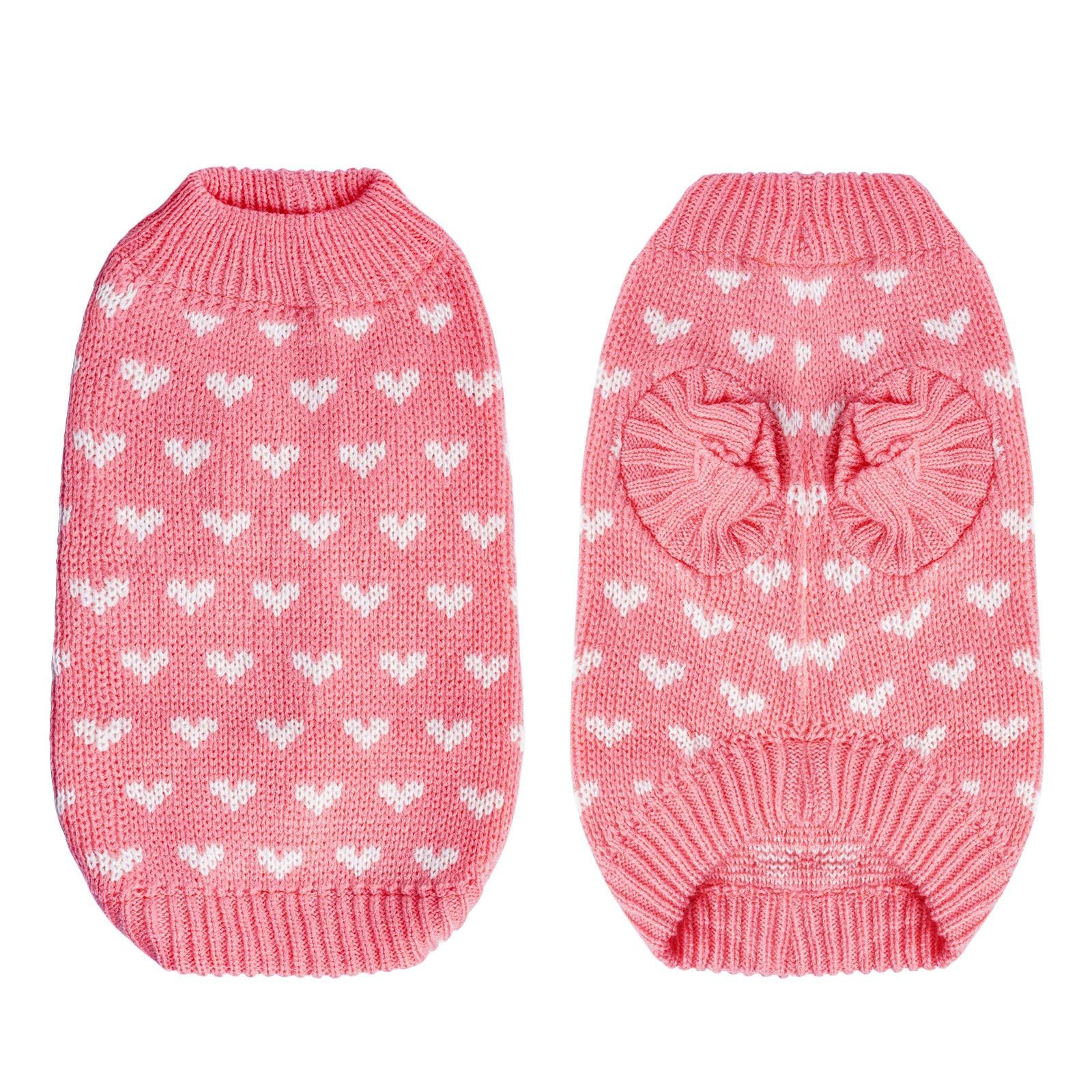 Dog Knitted Sweater Dog Heart Sweater Puppy Sweater Warm Soft Pet Holiday