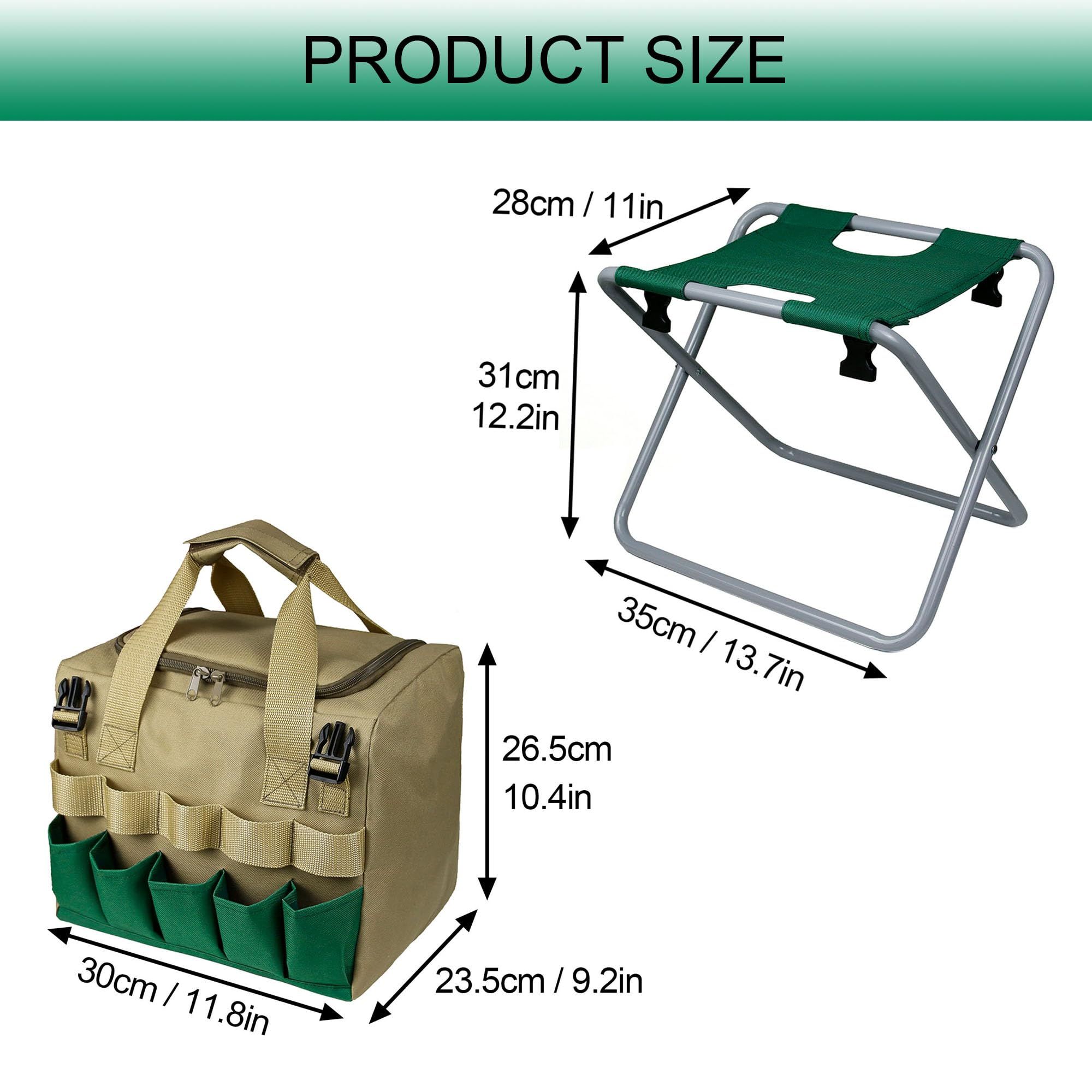 Folding Gardening Stool with Detachable Storage Tote Bag view 3