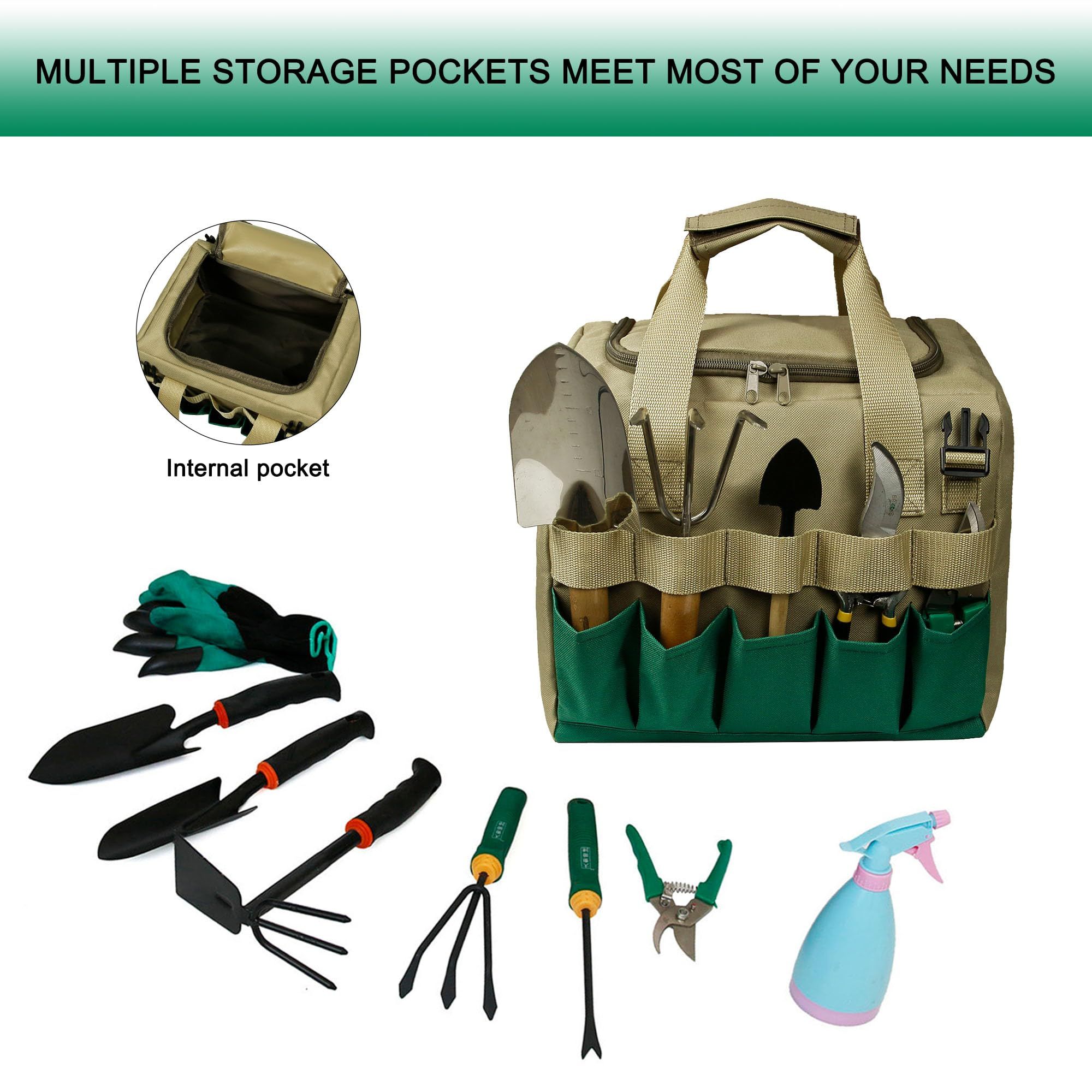 Folding Gardening Stool with Detachable Storage Tote Bag view 5